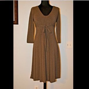 Ann Taylor Loft Midi Dress Long Sleeve V-neck  0